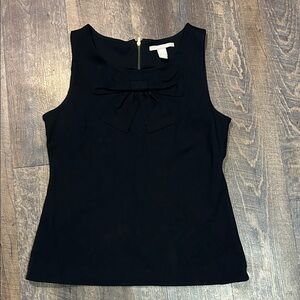 Banana Republic Ponte Knit Bow Tank Top Black Size Small Cocktail